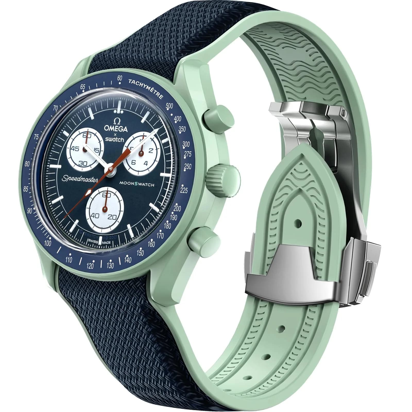 REBANDACE Watch Strap for Omega x MoonSpeedmaster 20mm Navy | Curved No Gap Replacement