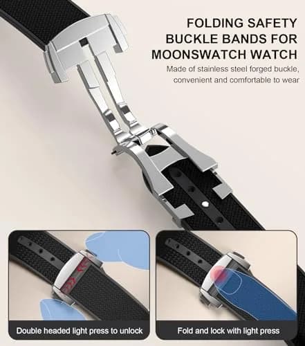 REBANDACE Watch Strap for Omega x MoonSpeedmaster 20mm Navy | Curved No Gap Replacement thumbnail 3