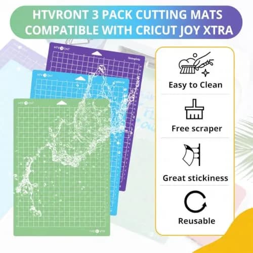 HTVRONT Cutting Mats for Cricut Joy Xtra, 3 Pack (8.5x12in / 21.6x30.5cm) | Standard, Light, Strong Grip Adhesives thumbnail 3