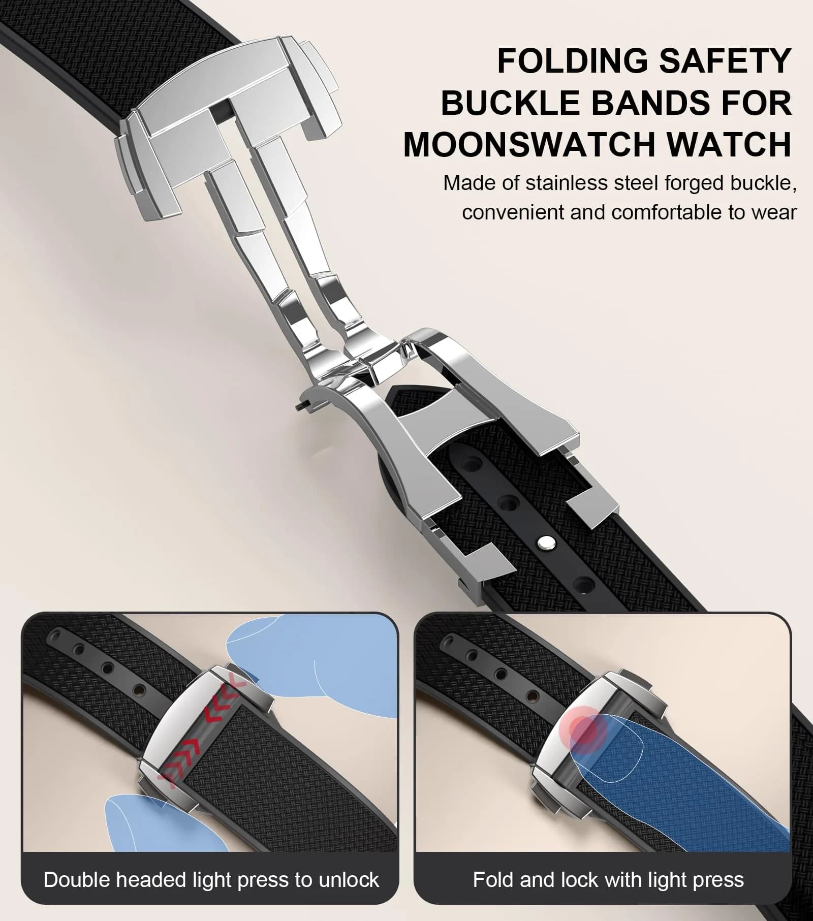 REBANDACE Light Blue Watch Band | Curved No Gap Silicone Strap for Omega x Swatch MoonSwatch (20mm) thumbnail 3