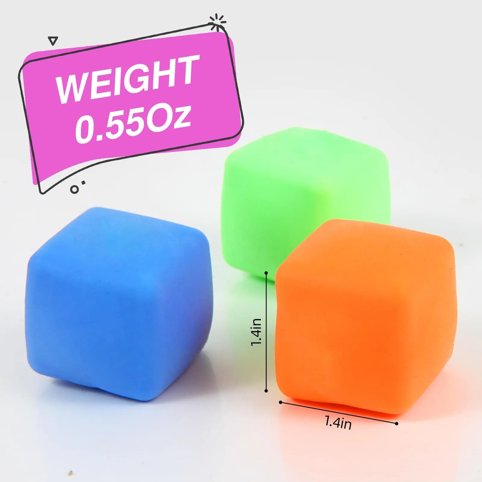 Neec Slow Rising Stress Cube Fidget Toys (24-Pack, 1.4-inch) - view 2