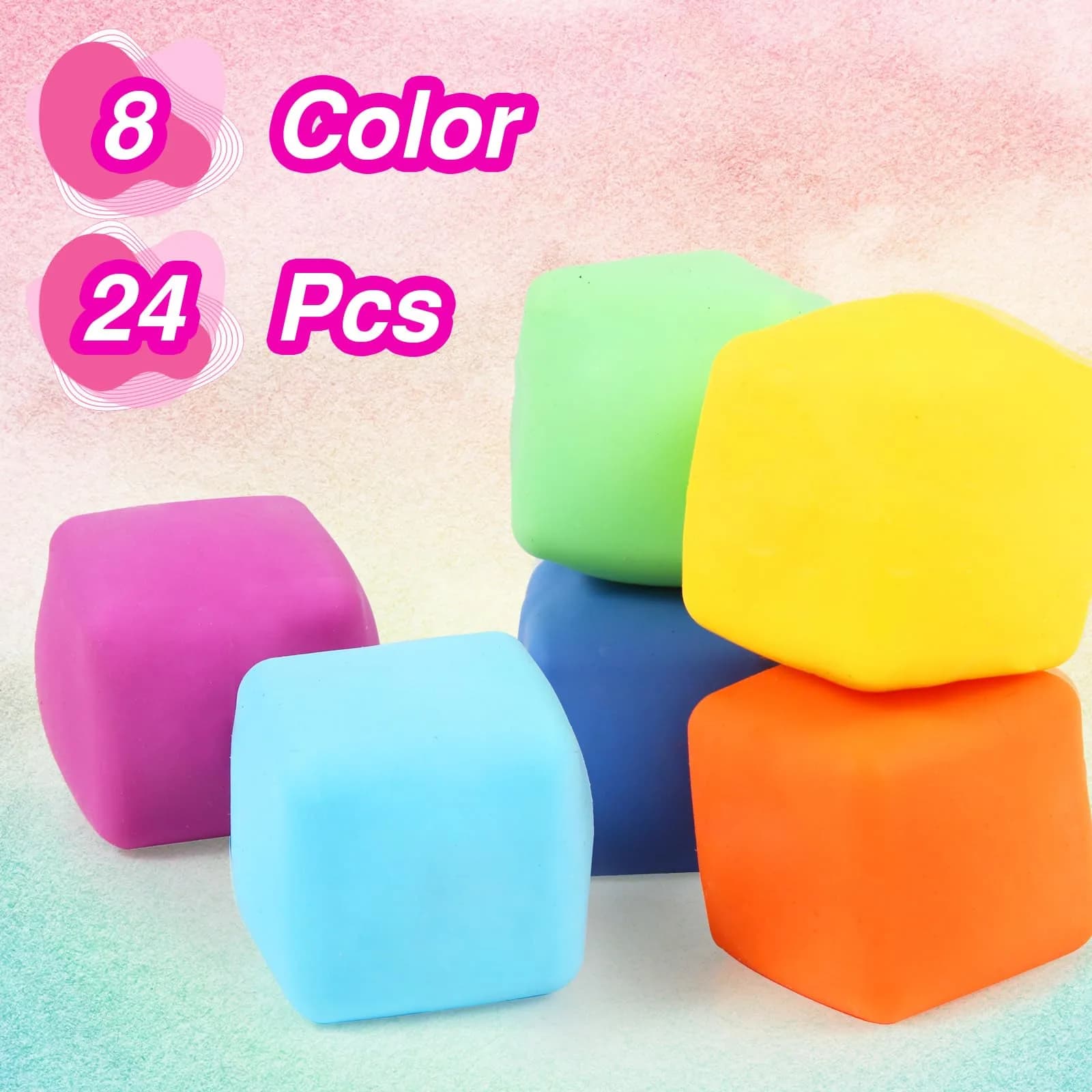 Neec Slow Rising Stress Cube Fidget Toys (24-Pack, 1.4-inch) - view 4