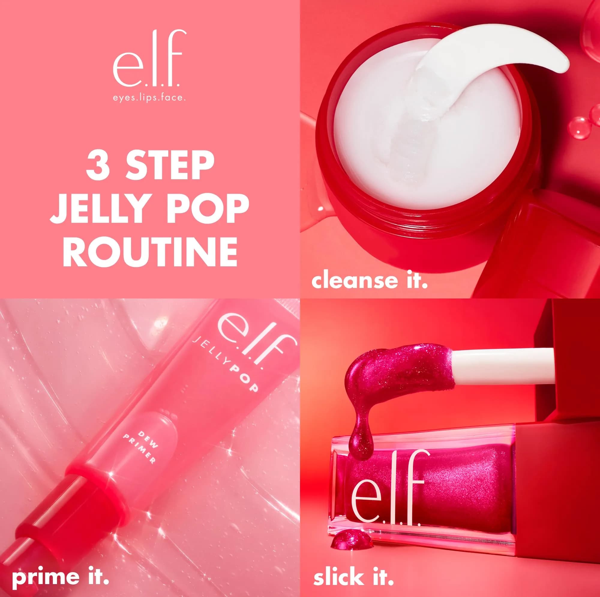 e.l.f. Jelly Pop Glow Reviver Lip Oil, Watermelon Pink 0.25 Fl Oz (7.4 ml) | Vegan & Cruelty-Free - view 5