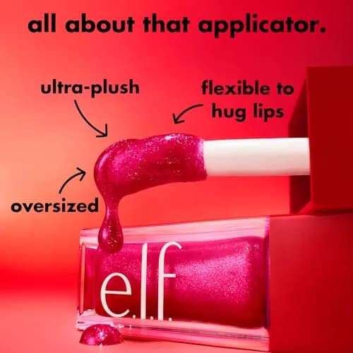 e.l.f. Jelly Pop Glow Reviver Lip Oil, Watermelon Pink 0.25 Fl Oz (7.4 ml) | Vegan & Cruelty-Free thumbnail 3