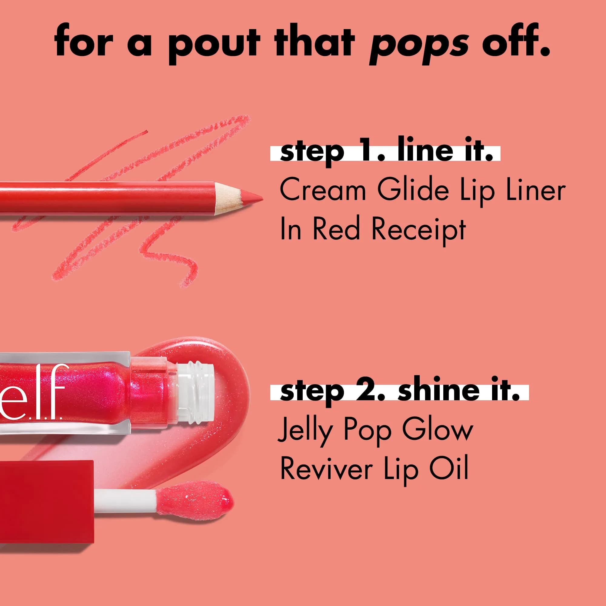 e.l.f. Jelly Pop Glow Reviver Lip Oil, Watermelon Pink 0.25 Fl Oz (7.4 ml) | Vegan & Cruelty-Free - view 4