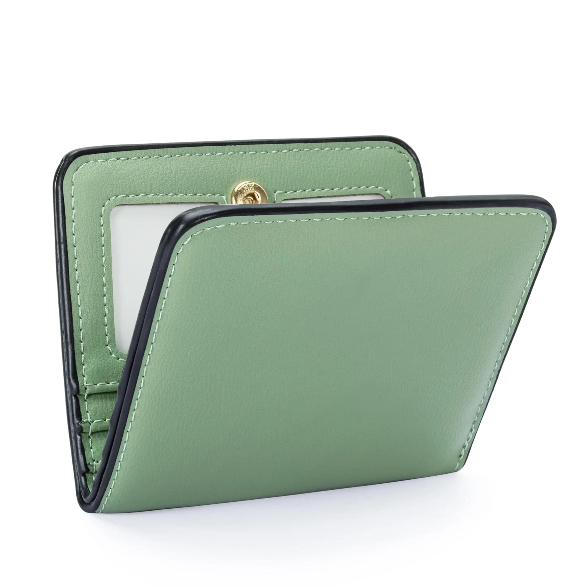 Toughergun Women's Slim Leather Wallet - Matcha Green | RFID Protection, Compact Bifold Mini Purse - view 3