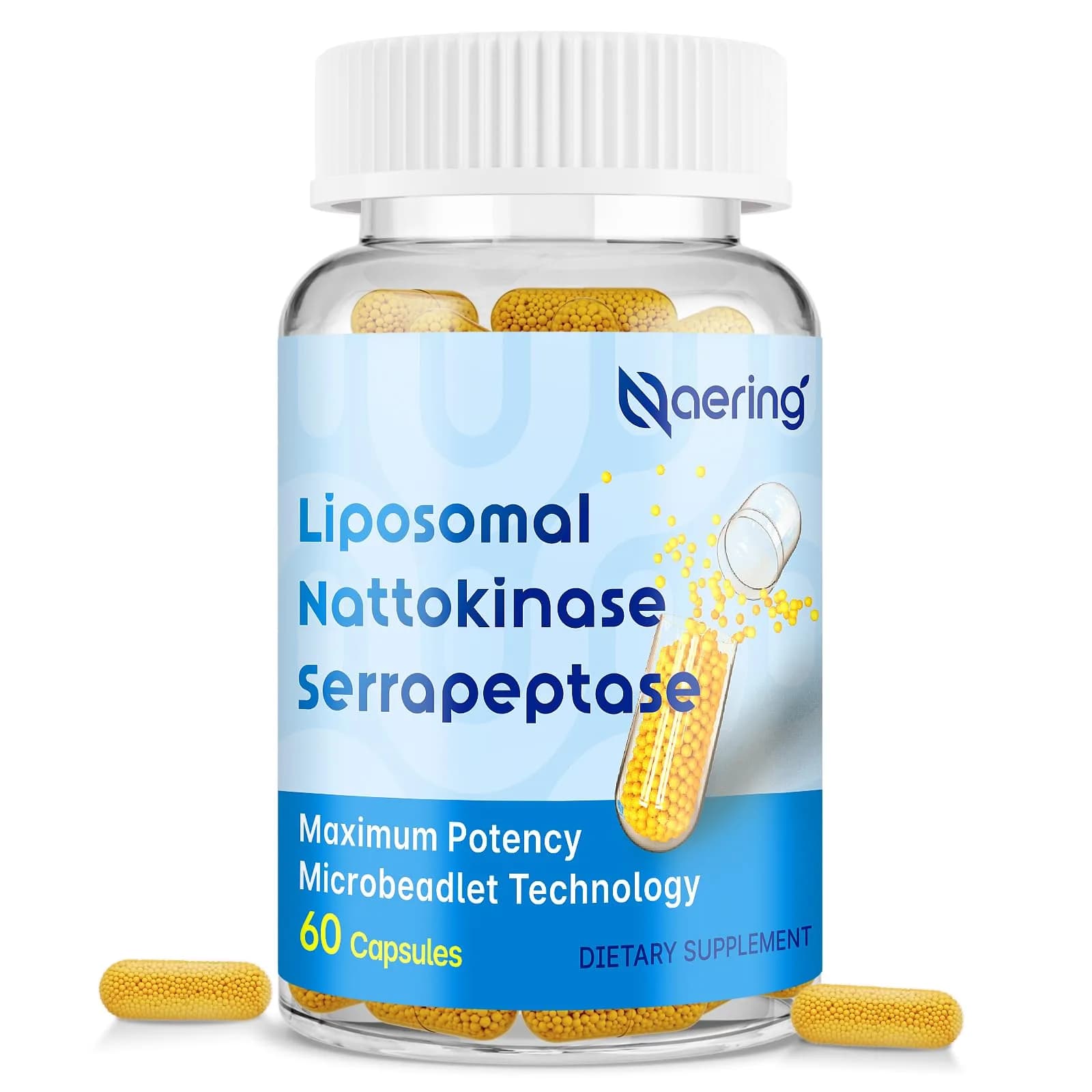 Naering Liposomal Nattokinase 12,000 FU Serrapeptase 360,000 SPU | Advanced Enzyme Supplement for Wellness (70-120 chars) — Yellow