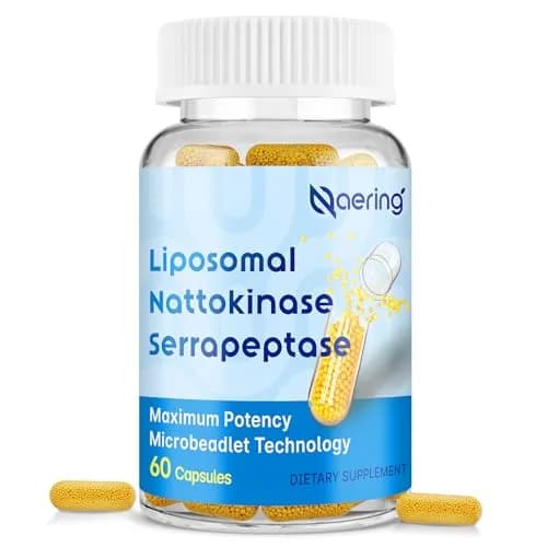 Naering Liposomal Nattokinase 12,000 FU Serrapeptase 360,000 SPU | Advanced Enzyme Supplement for Wellness (70-120 chars) thumbnail 1