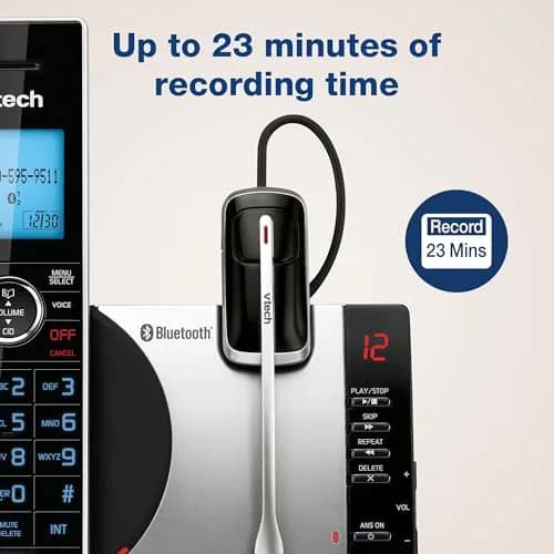 VTech DS6771-2 Cordless Phone with Answering Machine & Bluetooth Headset | Silver/Black (Handset + Headset) thumbnail 6