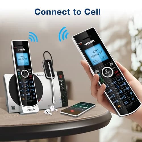 VTech DS6771-2 Cordless Phone with Answering Machine & Bluetooth Headset | Silver/Black (Handset + Headset) thumbnail 9