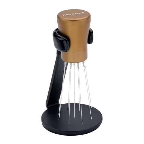 Normcore WDT Tool V2.1 with Stand - 0.23mm 9 Prong Espresso Distribution Tool, Weiss Distribution Technique, Magnetic Coffee Stirrer with 5 Extra Needles, Bronze Anodized Aluminum Handle thumbnail 1