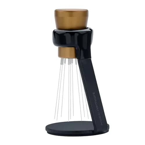 Normcore WDT Tool V2.1 with Stand - 0.23mm 9 Prong Espresso Distribution Tool, Weiss Distribution Technique, Magnetic Coffee Stirrer with 5 Extra Needles, Bronze Anodized Aluminum Handle thumbnail 5