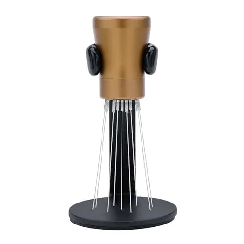 Normcore WDT Tool V2.1 with Stand - 0.23mm 9 Prong Espresso Distribution Tool, Weiss Distribution Technique, Magnetic Coffee Stirrer with 5 Extra Needles, Bronze Anodized Aluminum Handle thumbnail 2