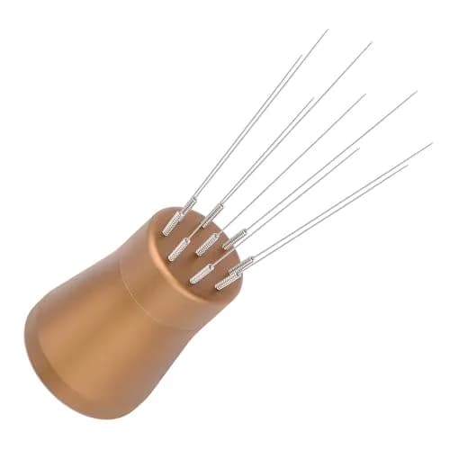 Normcore WDT Tool V2.1 with Stand - 0.23mm 9 Prong Espresso Distribution Tool, Weiss Distribution Technique, Magnetic Coffee Stirrer with 5 Extra Needles, Bronze Anodized Aluminum Handle thumbnail 3