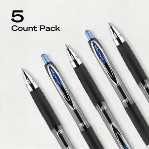 Uni-Ball Signo 207 Retractable Gel Pens, Blue Ink, 0.7mm Medium Point, 5 Count | Smooth Writing, Fraud-Resistant, uni Super Ink™ thumbnail 8