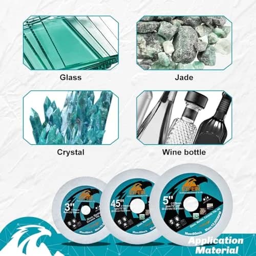EXFEIN 3 Inch Circular Saw Blade Set 4pcs for Cutting Tile Glass Soft Metal Wood Plastic Diamond Disc | Versatile & Durable thumbnail 8