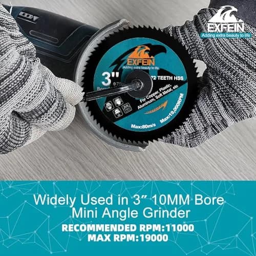 EXFEIN 3 Inch Circular Saw Blade Set 4pcs for Cutting Tile Glass Soft Metal Wood Plastic Diamond Disc | Versatile & Durable thumbnail 9