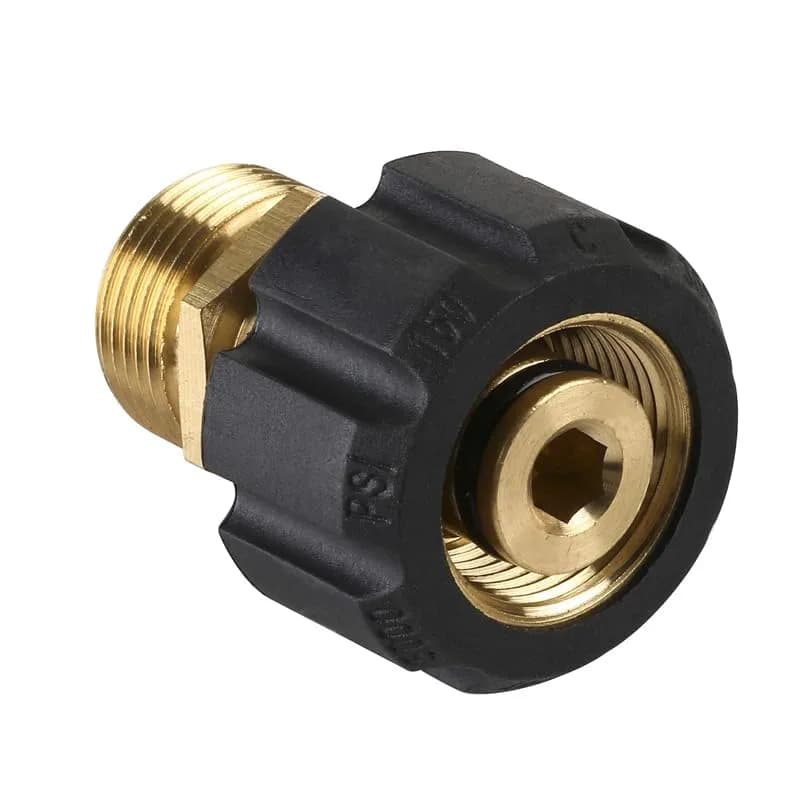 YAFIYGI Pressure Washer Adapter M22 15mm to 14mm | Heavy-Duty Brass, 4500 PSI, Quick Connect thumbnail 2
