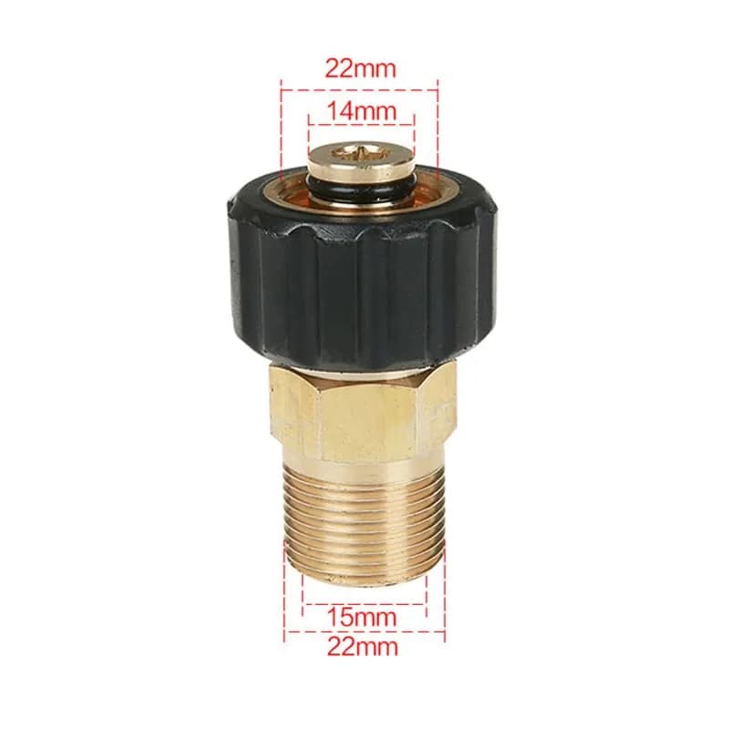YAFIYGI Pressure Washer Adapter M22 15mm to 14mm | Heavy-Duty Brass, 4500 PSI, Quick Connect thumbnail 4