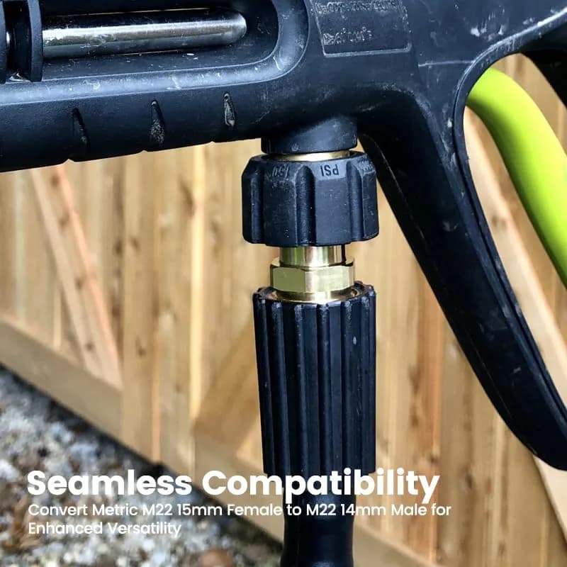 YAFIYGI Pressure Washer Adapter M22 15mm to 14mm | Heavy-Duty Brass, 4500 PSI, Quick Connect thumbnail 7