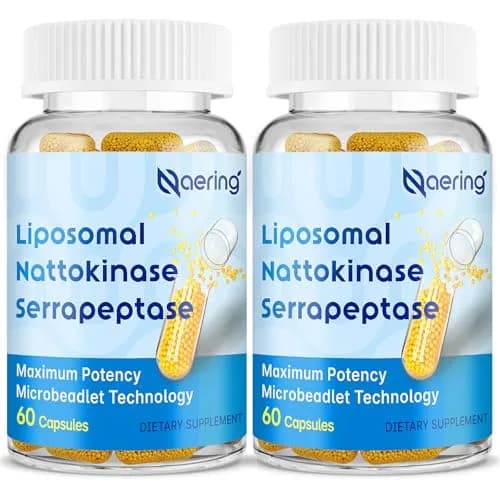 Naering Liposomal Nattokinase 12,000 FU Serrapeptase 360,000 SPU | Vegan, Gluten-Free, 60 Count thumbnail 1