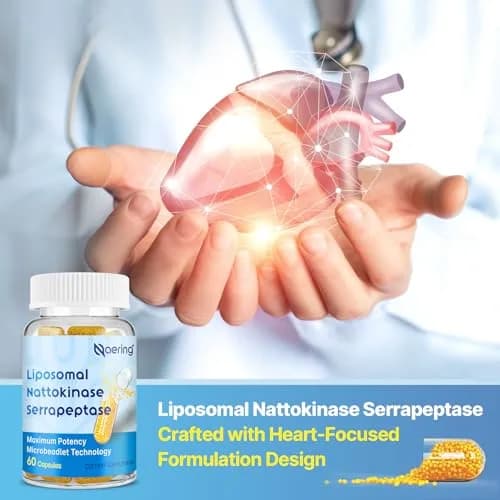 Naering Liposomal Nattokinase 12,000 FU Serrapeptase 360,000 SPU | Vegan, Gluten-Free, 60 Count thumbnail 7