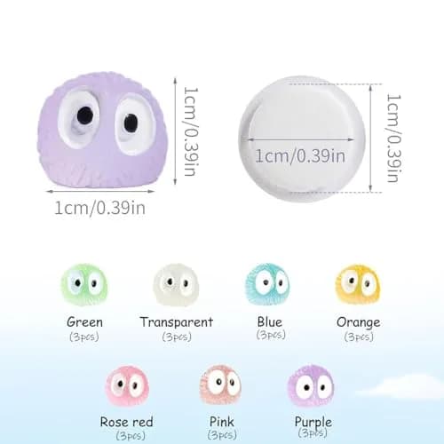 Ygapuzi 21Pcs Cute Soot Sprites Car Rearview Mirror Accessories 1*1cm Resin Tiny Decor for Car & Home thumbnail 4