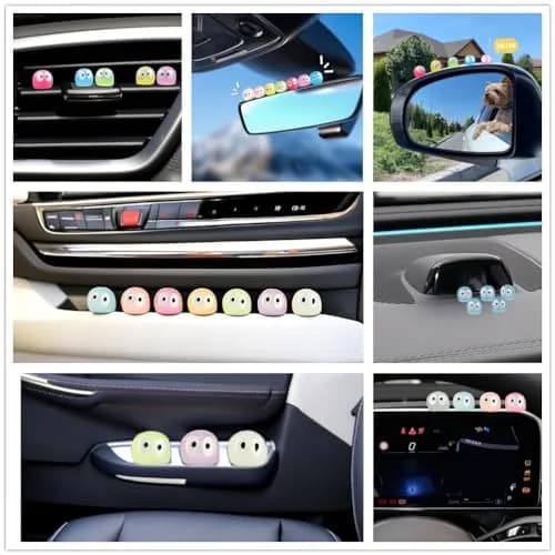 Ygapuzi 21Pcs Cute Soot Sprites Car Rearview Mirror Accessories 1*1cm Resin Tiny Decor for Car & Home thumbnail 5