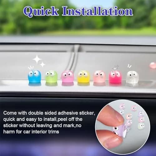 Ygapuzi 21Pcs Cute Soot Sprites Car Rearview Mirror Accessories 1*1cm Resin Tiny Decor for Car & Home thumbnail 7