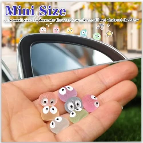 Ygapuzi 21Pcs Cute Soot Sprites Car Rearview Mirror Accessories 1*1cm Resin Tiny Decor for Car & Home thumbnail 3