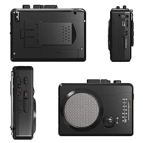 Mersoco Portable Cassette Player Recorder with AM/FM Radio & Tape to MP3 Converter, Black | Built-in Speaker & Belt Clip thumbnail 5