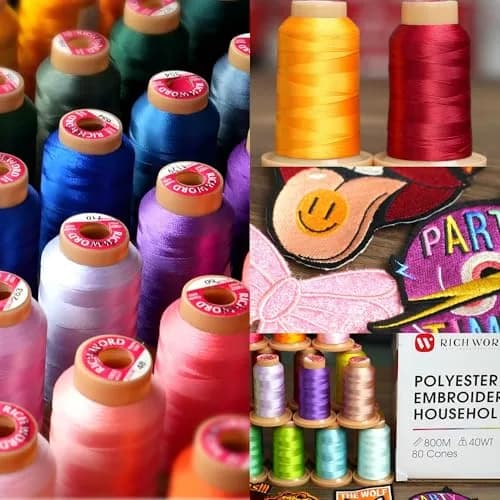Poolin Embroidery Thread Kit 60 Colors | 800M Polyester for Machine & Hand Sewing thumbnail 9