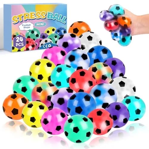 VESPRO 24 Pack Soccer Stress Balls 24 Count | Non-Toxic, BPA-Free, ASTM-Tested thumbnail 1