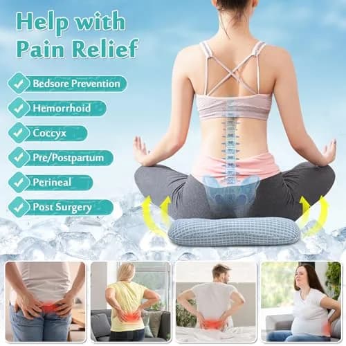 AOSSA Donut Pillow for Bed Sores & Pressure Relief 37cm x 37cm x 7.6cm | Supports Coccyx & Post-Surgery Recovery thumbnail 4