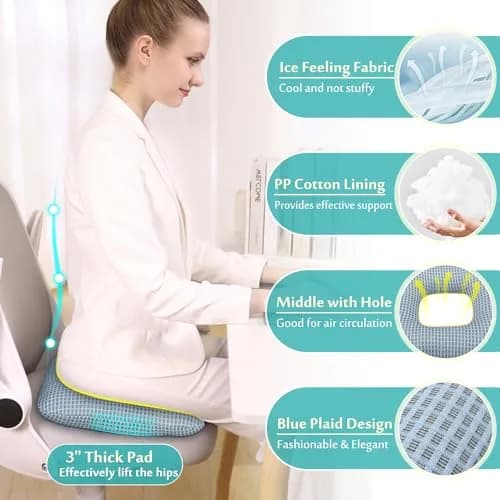 AOSSA Donut Pillow for Bed Sores & Pressure Relief 37cm x 37cm x 7.6cm | Supports Coccyx & Post-Surgery Recovery thumbnail 6