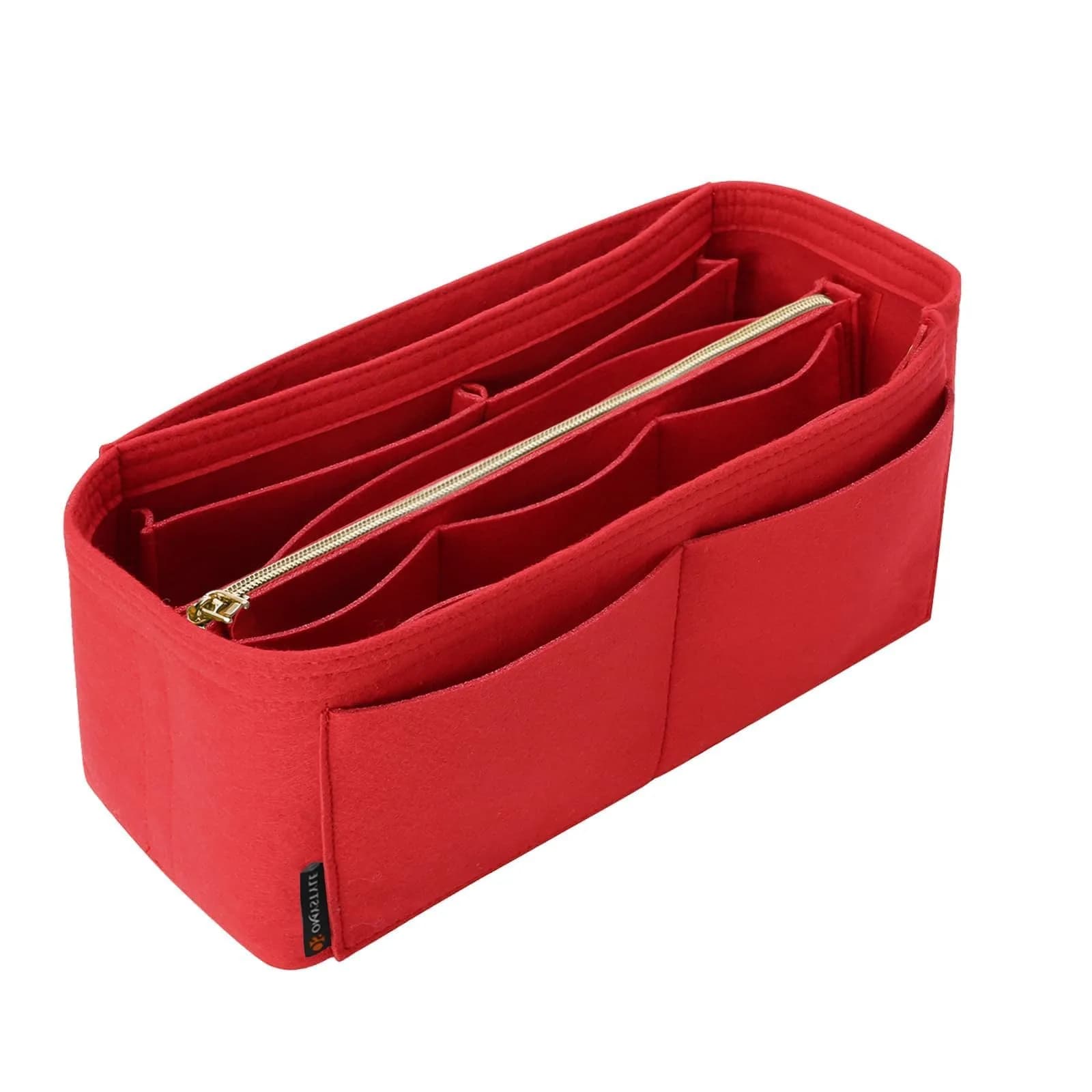 OMYSTYLE Red Slender Medium Felt Tote Bag Organizer Insert with 13 Pockets - main product image