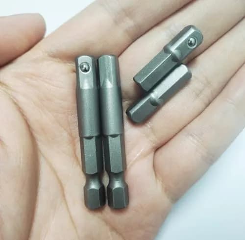 DOFEDOFO 1/4 Hex to Square Socket Adapter 25mm | Durable Alloy Steel, Suitable for Power & Pneumatic Drills thumbnail 5