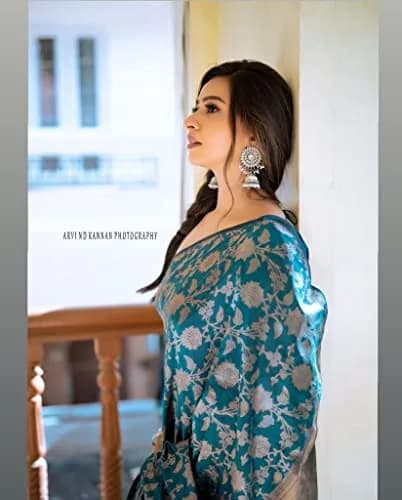 Avantika Fashion Women's Kanjivaram Semi Silk Banarasi Saree | Jacquard Zari Work, 5.3m thumbnail 8