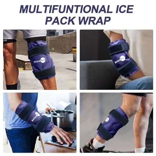 AiricePac XXL Knee Ice Pack Wrap 2 Pack Blue | Cold Therapy for Surgery & Sports Injuries thumbnail 5