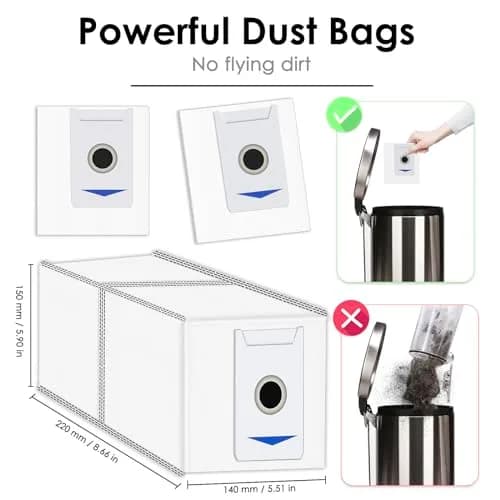 CHAIN PEAK 15 Pack M12 Pro+ Replacement Dust Bags for Yeedi M12 Pro+, ECOVACS DEEBOT T30 Omni/T30 Pro Omni Robot Vacuum, Activated Carbon Filter, 0.52 kg (1.15 lb) thumbnail 7