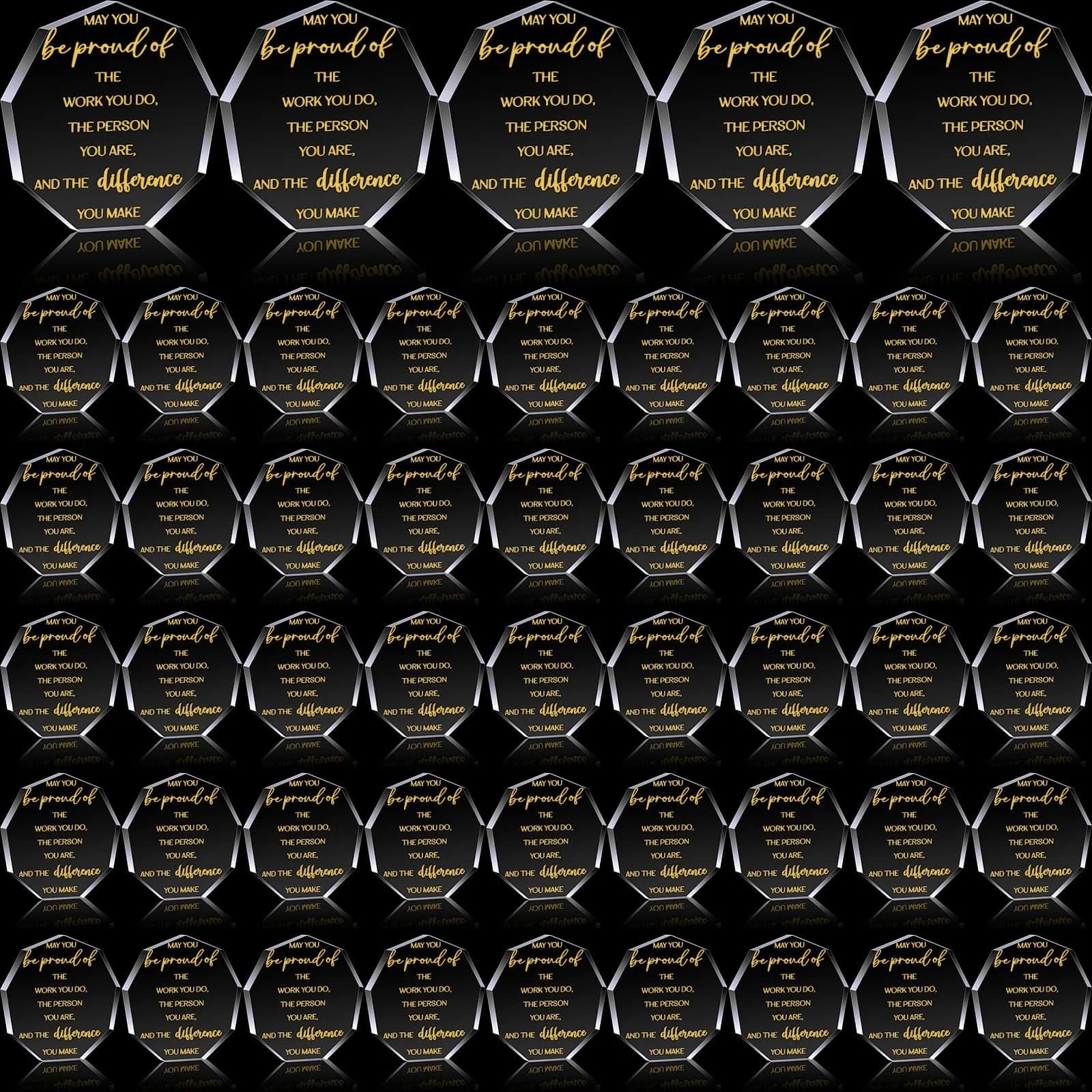 Huquary Employee Appreciation Awards Acrylic 50 Pcs | Motivational Gifts for Colleague Recognition — Irregular Style