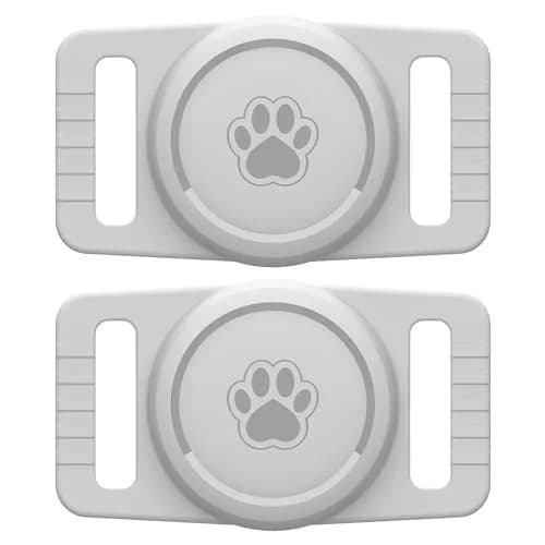 GOCII Airtag Dog Collar Holder 2 Pack, Light Gray | Waterproof Silicone AirTag Case for Dog Collars (Gen 1 & 2) thumbnail 1