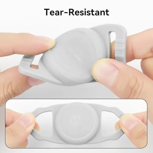 GOCII Airtag Dog Collar Holder 2 Pack, Light Gray | Waterproof Silicone AirTag Case for Dog Collars (Gen 1 & 2) thumbnail 3