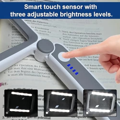 TECHSHARE 4X Rechargeable Magnifying Glass with Light, 108x63mm (4.2x2.4 in) | 4X Magnification with 10 LEDs thumbnail 4