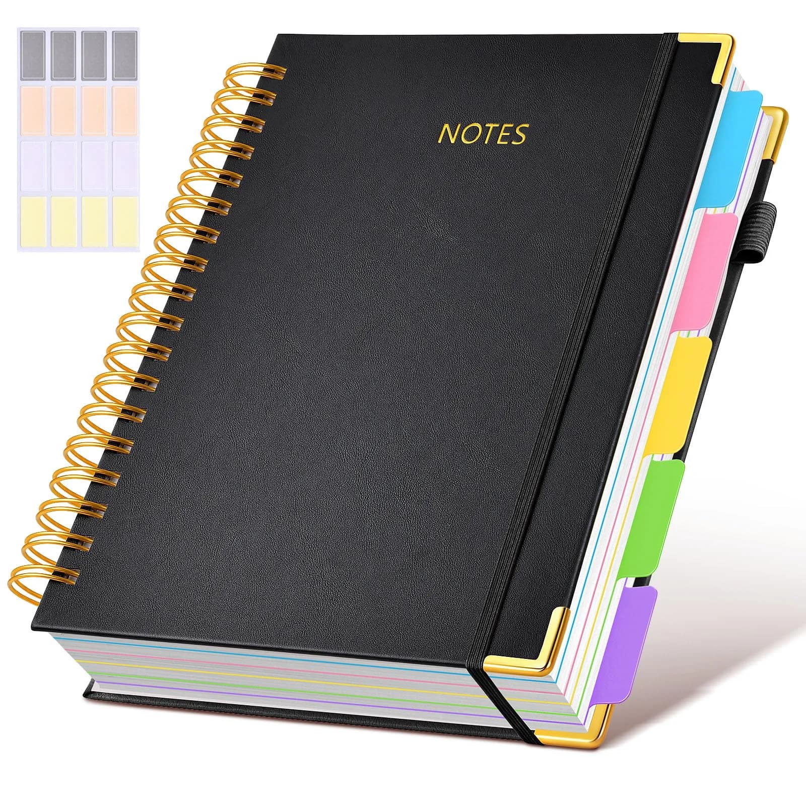 dilitego Hardcover Spiral Notebook A5 Flower White | College Ruled 300 Pages - Black / 8"x10" - main product image