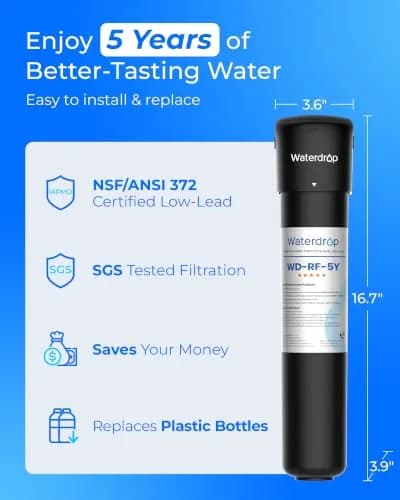 Waterdrop UA-5Y Under Sink Water Filter System 16.7" (42.4 cm) — 5-Year Ultra Long Life, Reduces Lead, Chlorine, Bad Taste & Odor thumbnail 2