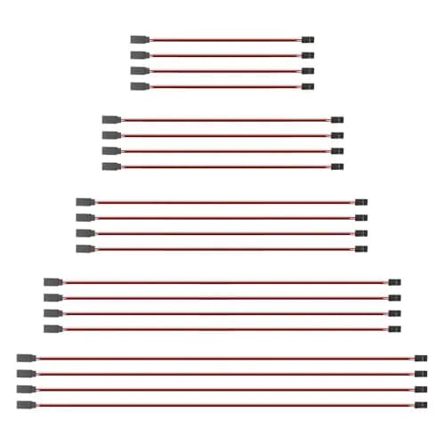 Abvsdu Servo Extension Cable 20 pcs | 5 Lengths, Female to Male Connectors, RC Control Parts thumbnail 1