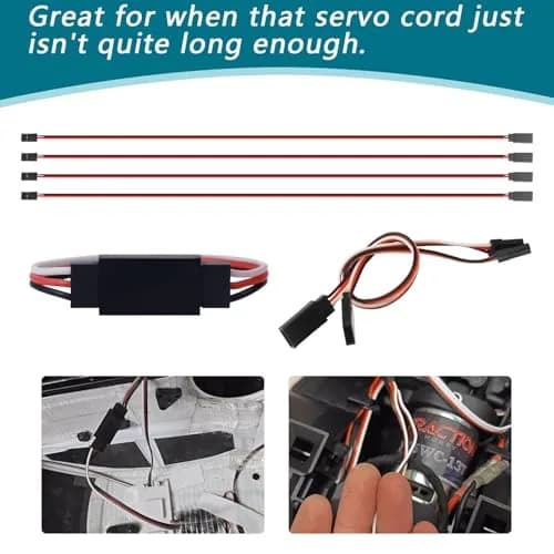 Abvsdu Servo Extension Cable 20 pcs | 5 Lengths, Female to Male Connectors, RC Control Parts thumbnail 5