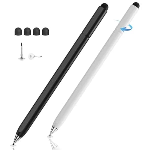 Accokids Stylus Pen for Touchscreen 2-in-1 Magnetic & Rotate, Black/White | Precise, Compatible with All Capacitive Devices thumbnail 1