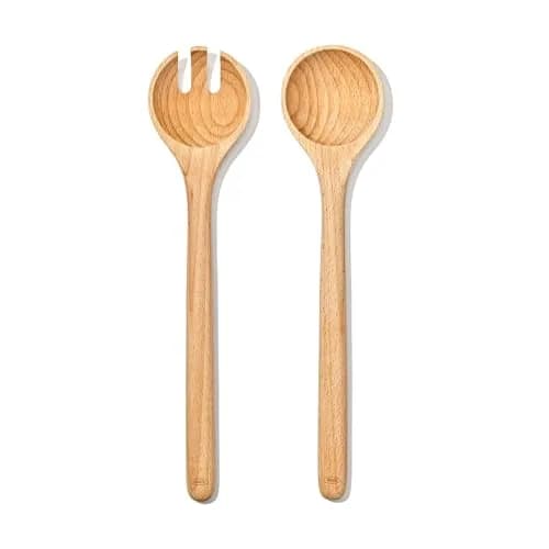 OXO Good Grips Beechwood Salad Servers – 2-Piece Set | Classic Design for Effortless Serving thumbnail 1